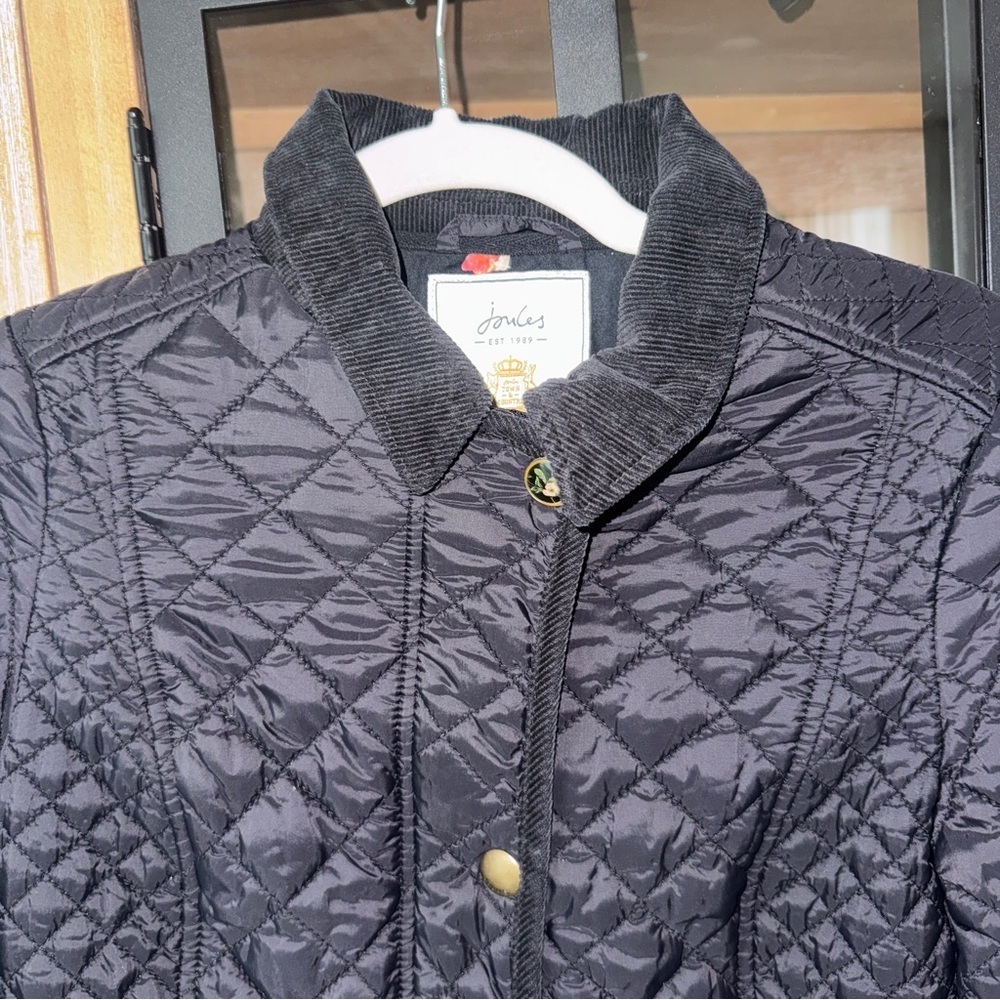 joules barn jacket Newdale Quilted Hunter Coat puffer corduroy collar zipper - Picture 5 of 8